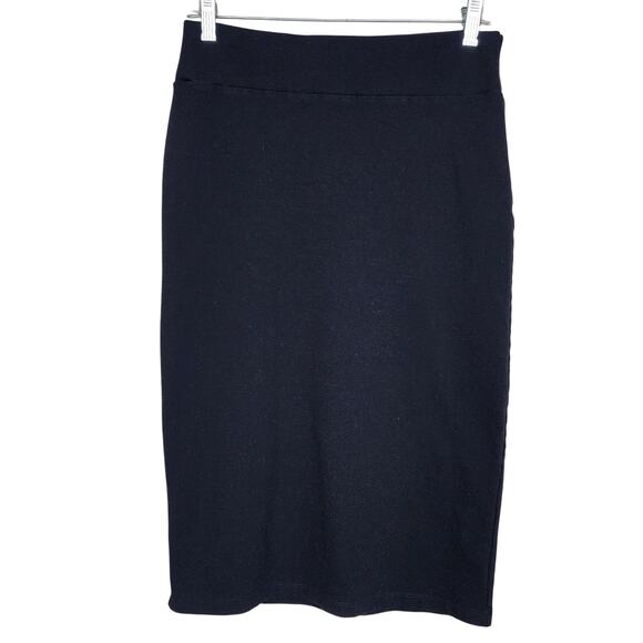 Black Large Stretchy Midi Skirt - Picture 1 of 3
